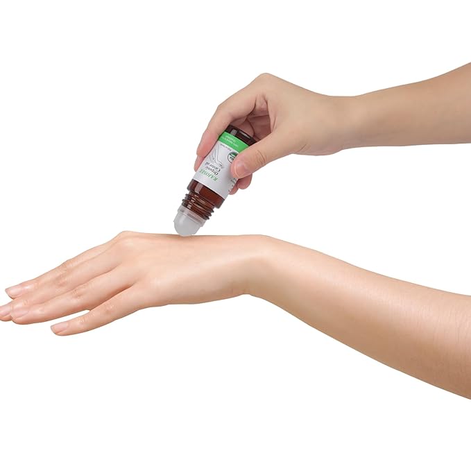 Castor Oil Roll on in Glass Bottle, Certified Organic Castor Oil Roller for Body Hair Skin Lip Eyebrow Pure Organic Cold Pressed Essential Oil - 1fl.oz