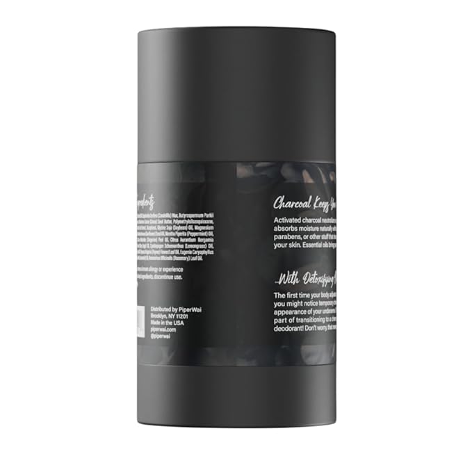 PiperWai Natural Deodorant w/Activated Charcoal | Odor Protection, Vegan, Aluminum Free, Shark Tank Product for Women & Men | Great for Travel, & Gifts | 2.6 oz (75g) Original Scented Stick 2-Pack