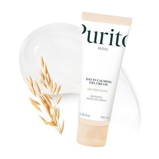 PURITO Oat In Calming Gel Cream | Soothing solution for Sensitive Skin | Lightweight, Non-Comedogenic, Fragrance-Free, Vegan & Cruelty-free | Korean Skincare, 100mL 3.38 fl.oz