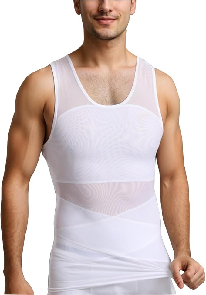 Gynecomastia Compression Shirt Slimming Body Shaper Vest Workout Tank Tops Abs Abdomen Undershirt Tummy Control