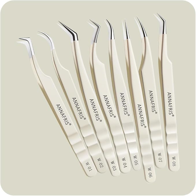 Lash Tweezers for Eyelash Extensions,Stainless Steel Lash Extension Tweezers for Easy Application and Removal-W01