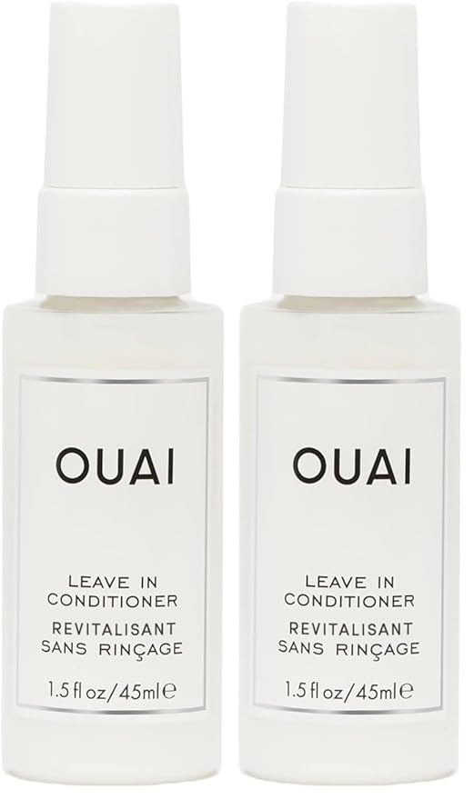 OUAI Leave In Conditioner & Heat Protectant for Hair - Prep Hair for Styling or Use as Detangling Spray to Fight Frizz & Flyaways - No Parabens, Sulfates or Phthalates (1.5 oz) (Pack of 2)