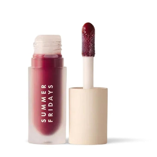 Summer Fridays Dream Lip Oil - Tinted Lip Oil with Moisturizing Sheer Coverage, High-Shine and Deep Hydration - Non-Sticky Formula for Long-Lasting Softness - Midnight Berry (0.15 Oz)