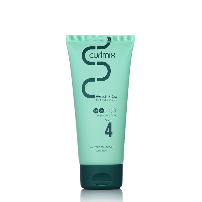 CurlMix Medium Hold Flaxseed Gel for Curly Hair - Travel Size Sample 3.4 oz - Defines & Elongates Curls without Dryness or Flaking