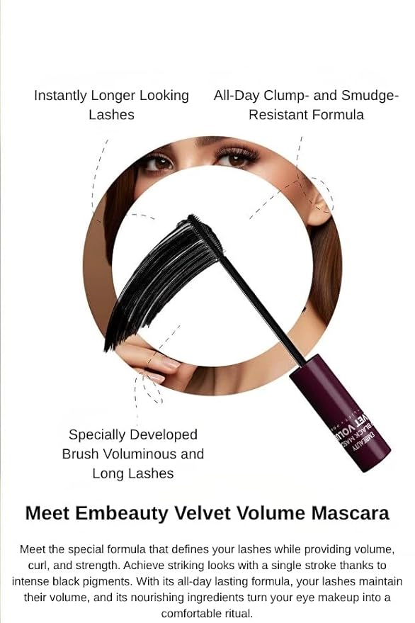 Ultra Black Volumizing Mascara – Lengthening, Waterproof & Smudge-Proof Formula, Long-Lasting Full Volume Effect, Easy-Apply Original Size Brush – 9 ml / 0.30 fl oz