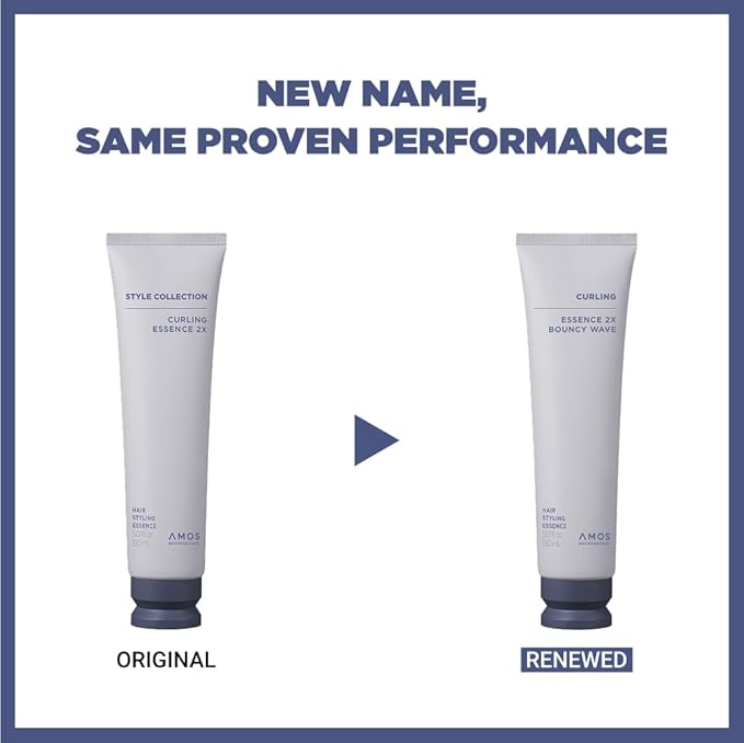 AMOS PROFESSIONAL Curling Essence 2X Bouncy Wave 5 fl oz – Korean Hair Essence for Wavy & Curly Hair, Frizz Control Styling Gel with Soft Hold, Curl Definition, Non-Sticky Finish