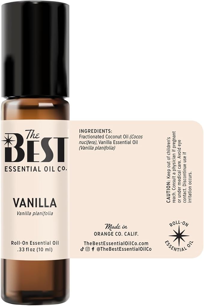 The Best Vanilla Essential Oil Roll-On- Premium Grade- Pre-Diluted in Coconut Oil- Ready to Use- 10 ml (.33 fl oz)