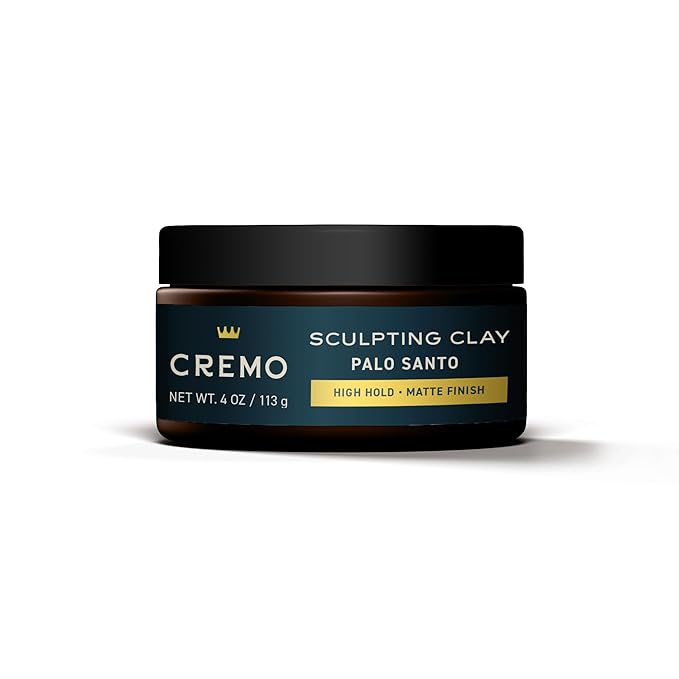 Cremo Premium Barber Grade Hair Styling Palo Santo (Reserve Collection) Sculpting Clay, High Hold, Matte Finsh, 4 Oz