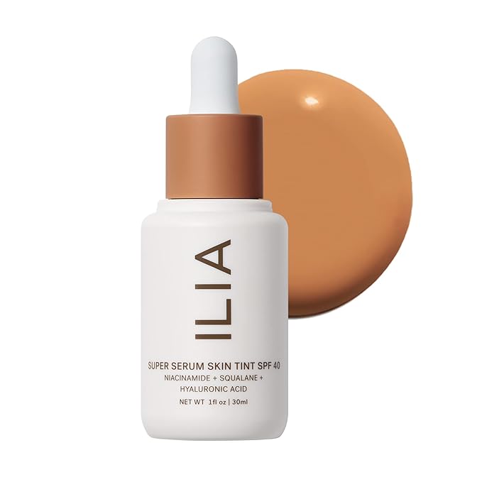 ILIA - Super Serum Skin Tint SPF 40 | Non-Comedogenic, Vegan, LIghtweight to Help Against Blue Light, + Pollution while Hydrating, Smoothing, + Refining (Kamari ST13, 1 fl oz | 30 ml)