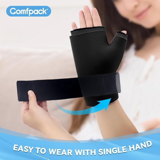Hand Ice Pack Gloves for Arthritis, 2PCS Wearable Thumb Ice Pack Wrap, Hot Cold Compress Wrist Cold Pack Wrap for Carpal Tunnel Relief, Pain Relief for Tenosynovitis, Swelling, Surgery