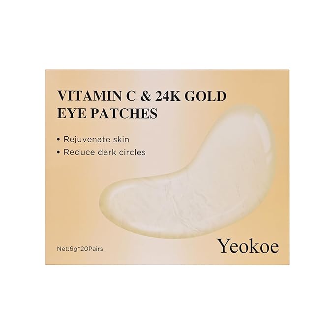 Yeokoe Under Eye Patches for Dark Circles,Puffy Eyes,20 Pairs Face Masks SkinCare With Vitamin C and 24k Gold