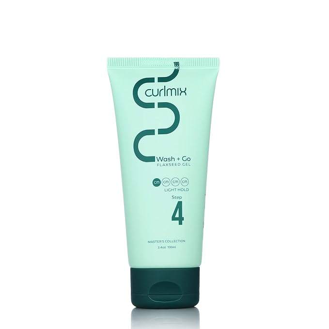 CurlMix Light Hold Flaxseed Gel for Curly Hair - Travel Size Sample 3.4 oz - Defines & Elongates Curls without Dryness or Flaking