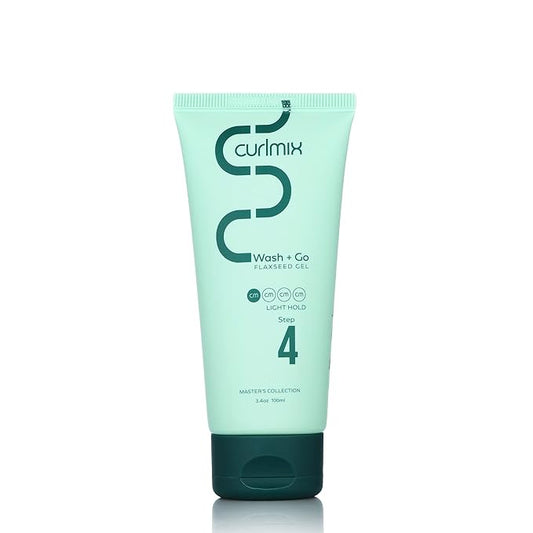 CurlMix Light Hold Flaxseed Gel for Curly Hair - Travel Size Sample 3.4 oz - Defines & Elongates Curls without Dryness or Flaking