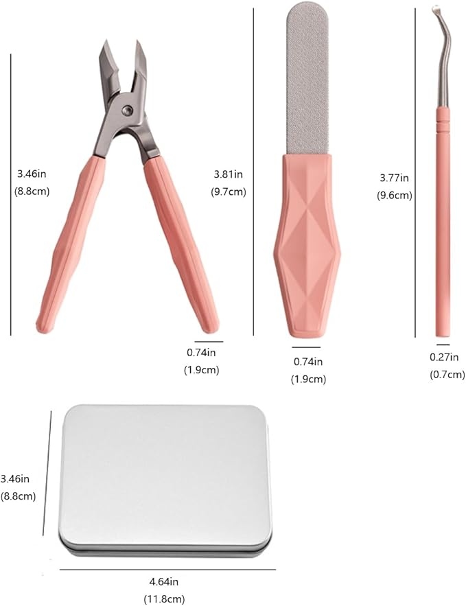 Angled Nail Clippers Pink Eagle Beak Oblique Slanted Curved Thick Professional Nail Clippers for Women Adult Men Ingrown