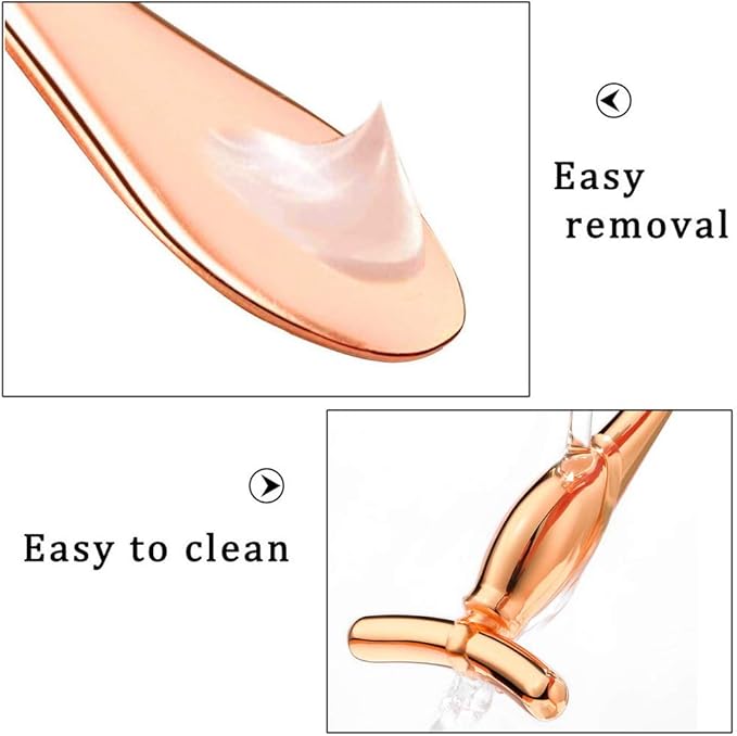 Pimoys 2 Pcs Metal Eye Cream Applicator Face Roller Massager Tool,Eye Massage Wand Stick Women for Facial Massager for Reducing Puffiness Wrinkle gift for women