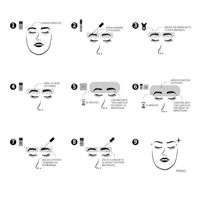 Eyebrow Lamination Kit – DIY Brow Lift Kit& Styling Kit for Fuller, Natural-Looking Brows, At-Home Salon Results, Easy to Use and Lasting