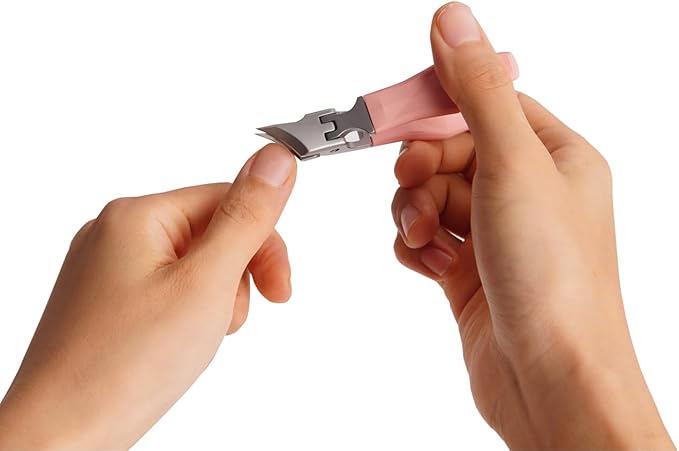 Angled Nail Clippers Pink Eagle Beak Oblique Slanted Curved Thick Professional Nail Clippers for Women Adult Men Ingrown