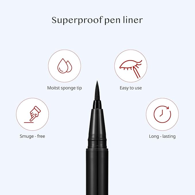 CLIO Superproof Pen Liquid Eye Liner, Precision Tip, Long Lasting, Smudge-Resistant, High-Intensity Color (001 BLACK (NEW))