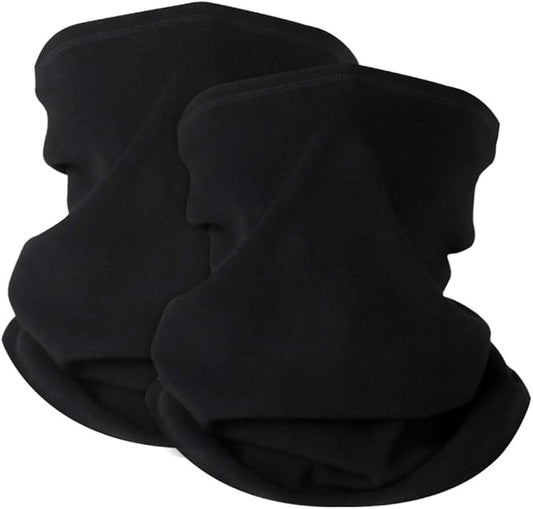 KGC 2 Pack Winter Neck Warmer Gaiter Fleece Windproof Face Mask Cover Cold Weather Scarf for Men & Women
