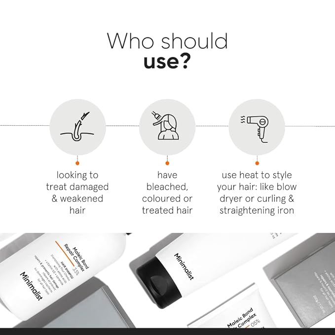 Minimalist Hair Mask for Damaged Hair & Frizzy Hair | Post Shampoo | Maleic Bond Repair Complex 5% | Transglutaminase, Amino Acids & Ceramides | For Women & Men | 7.05 Oz/200 gm