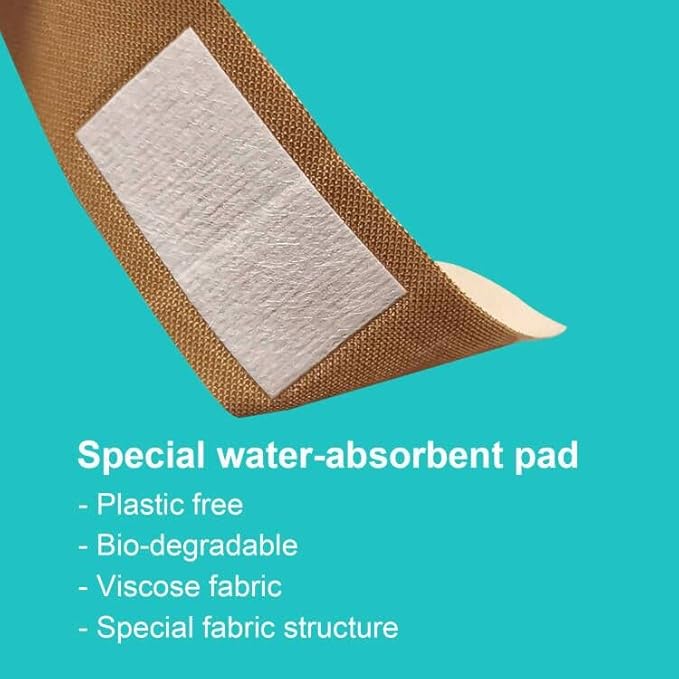 Nepia Hypoallergenic Bamboo Fabric Assorted Shapes Bandages | PFAS Free & Latex Free | Eco Friendly Compostable Bandaids for Sensitive Skin & Scrapes | Flexible Fabric Family Pack (75 Count)