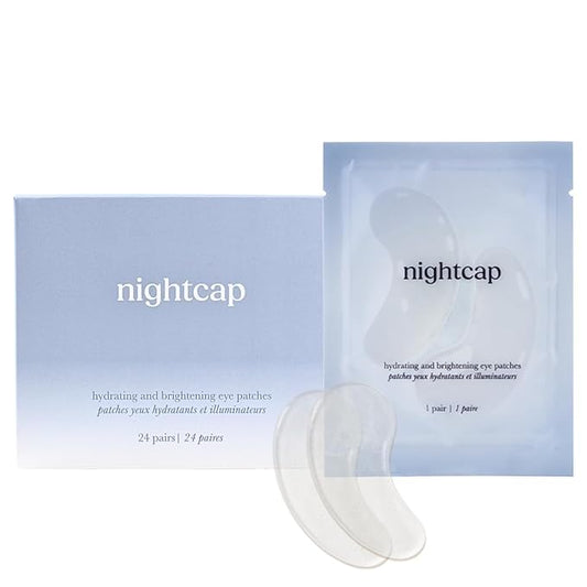 Nightcap Under Eye Patches – Cooling Hydrogel Eye Masks for Puffy Eyes, Dark Circles & Tired Skin – Collagen, Hyaluronic Acid, Niacinimide– 24 Pair Set