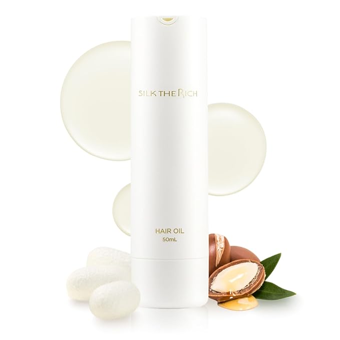 Hair Oil Heat Protectant & Split End Repair, Salon-Quality Treatment with Argan Oil for Frizzy, Curly, Damaged, Dry Hair, Fragrance Scalp Moisture, Travel Size, White (1.7 fl oz, 50ml)