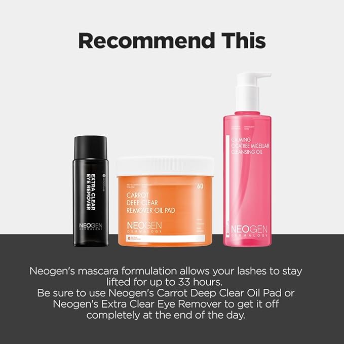 [K-Beauty] Neogen Dermalogy Extra Volume Curl Metal Mascara (Black) & EXTRA CLEAR MAKEUP REMOVER(50ml)