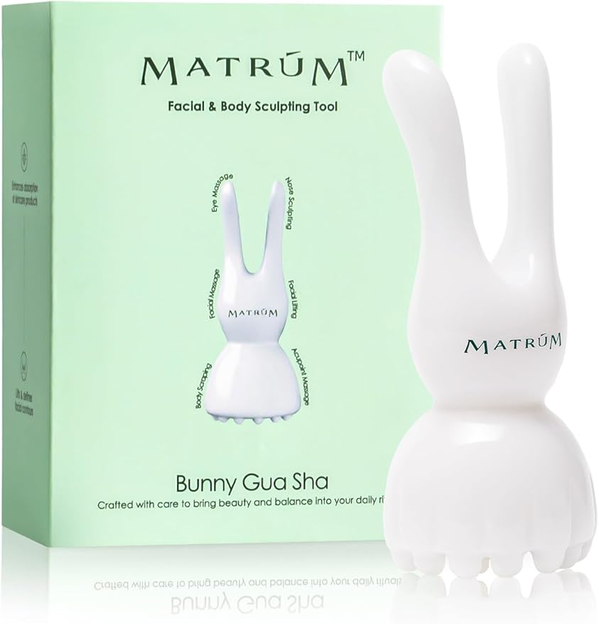 Bunny Gua Sha, Guasha Tool for Face & Body, Gua Sha Facial Tools for Lymphatic Drainage Massage, Body Gua Sha Tool for Neck, Scalp & Shoulders, De-Puff & Sculpt