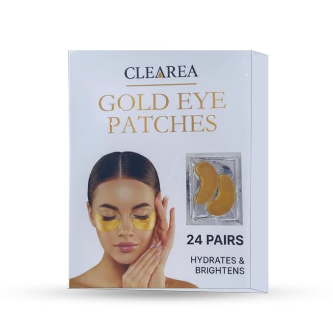 Gold Eye Patches, 24 Pairs Collagen-Infused Gel Masks to Brighten, Smooth, and Hydrate Under Eyes, Relaxing Beauty Treatment
