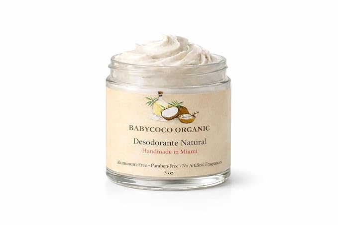Natural Deodorant Cream – Babycoco Organic, Aluminum Free, Fragrance Free, Handmade, 3 oz