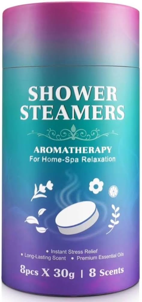 ADMATI Shower Steamers Luxury Aromatherapy for Self-Care, Valentine's and Birthday - 8 Scent Variety Pack Gift Canister with Essential Oils, Effervescent Tablets, All Natural