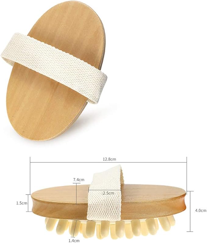 Natural Wooden Massage Body Brush for Cellulite and Improve Lymphatic Blood Circulation Dry Brush Remove Dead Skin Shower Bathe SPA Bath Brush
