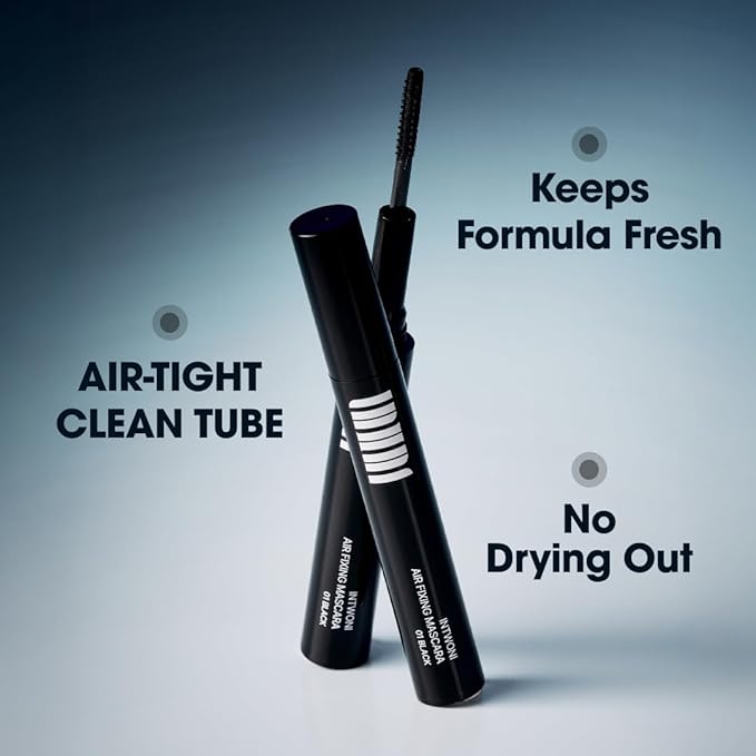 AirFixing Mascara – Smudge-Resistant Tubing Formula | 0.5mm Precision Brush | Patented Air-Sealed Container to Reduce Drying | Easy Warm-Water Removal | 8.5g | Made in Korea (Black) (Black)