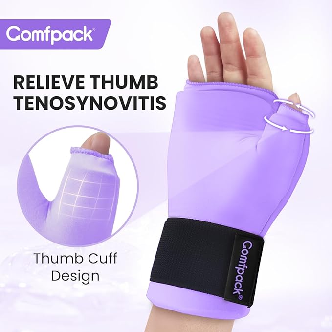 Hand Ice Pack Glove for Arthritis, Thumb Wrist Ice Pack Wrap for Carpal Tunnel, Reusable Gel Hot Cold Therapy Pain Relief for Tenosynovitis, Swelling, Surgery, Tendonitis