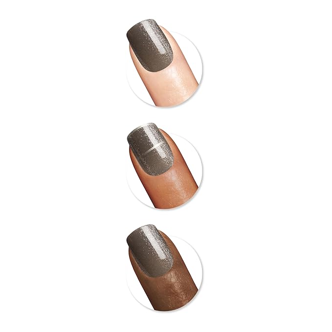 Sally Hansen Salon Effects Perfect Press-On Nails | Square Shape | Easy to Apply, Non-Damaging | 30 Nails, Nail Glue, Adhesive Tabs, File | Light Years