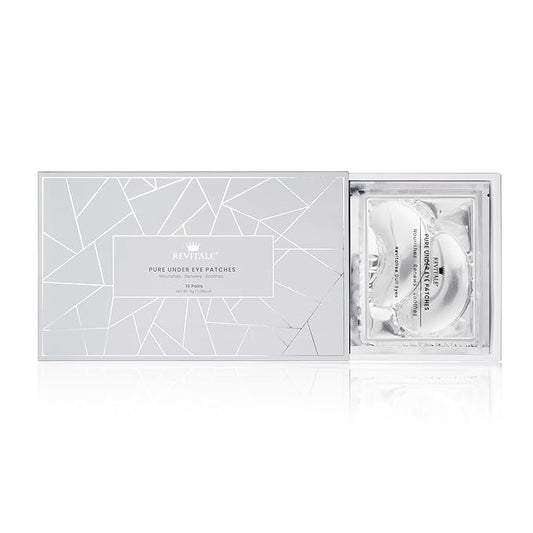 REVITALE Pure Vegan Under Eye Patches, Helps Reduce Puffy Eyes & Dark Circles, Revitalise Dull Eye Masks - Nourishes, Renews, Soothes (Packets - 10 Pair)