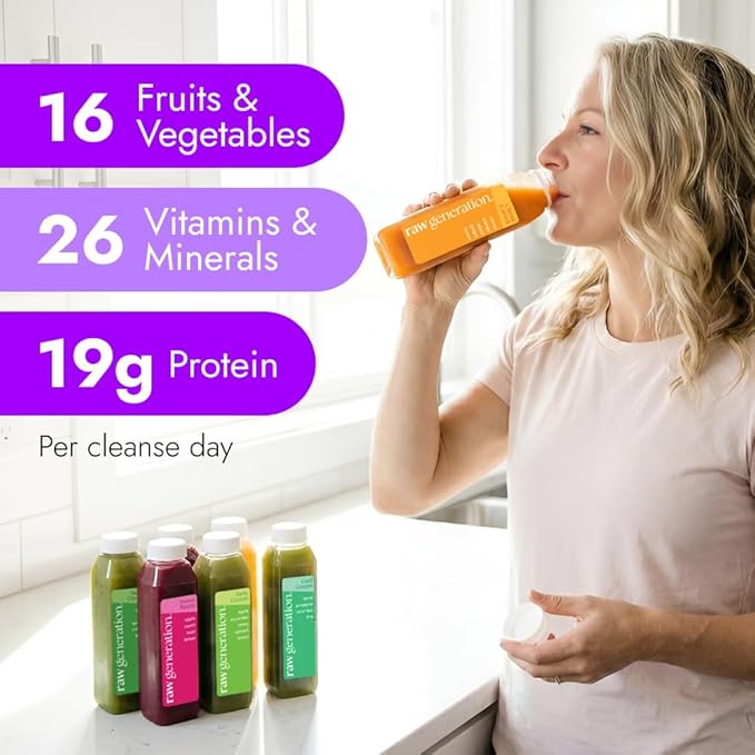 Raw Generation Skinny Juice Cleanse (5-Day) – Best Juice Cleanse for Detox and Weight Loss | Reduced Bloating & Increased Energy | 100% Raw & Cold-Pressed Juices