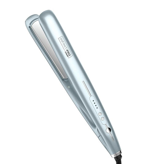 INFINITI PRO CONAIR SmoothWrap Dual Ion 1 Inch Flat Iron Hair Straightener, 1-Inch Flat Iron Produces More Volume and Less Frizz, 5 Heat Settings, For All Hair Types and Textures, Blue