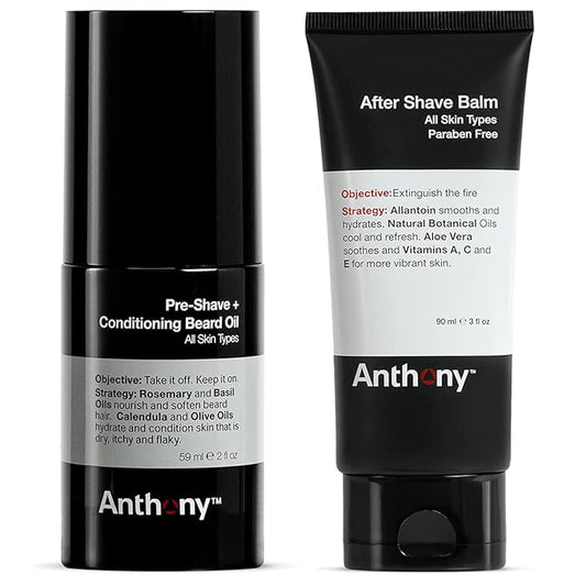 Anthony Pre-Shave and Conditioning Beard Oil, 2 Fl Oz After Shave Balm for Men 3 Fl Oz