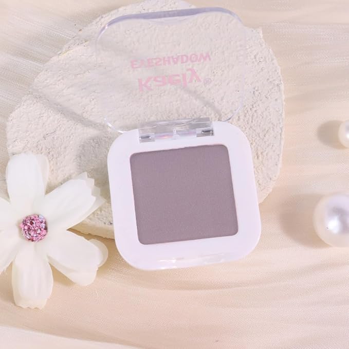 evpct Mauve Purple Matte Single Eye Shadow Palette Makeup for Older Women, Plum Lavender Purple Natural Cream Eyeshadow Palette for Green Eyes, High Pigment Mini Monochrome Eyeshadow