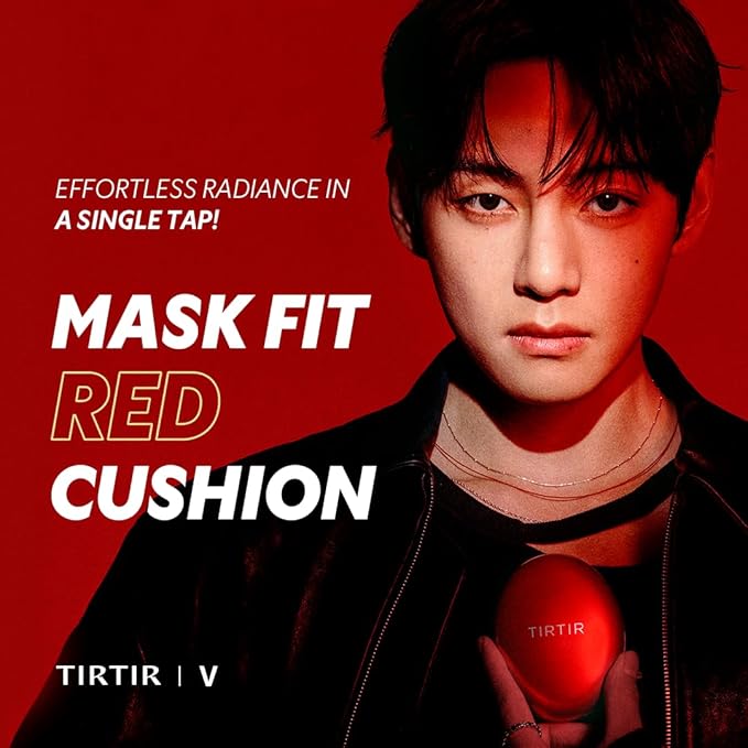 [*Mini Size*] TIRTIR Mask Fit Red Cushion Foundation | Full coverage, Weightless, Skin fit, Satin Glow Finish, Korean Makeup BB Foundation, beauty, Tattoo cover up, Buildable (#25N Mocha, 0.15 Fl Oz)