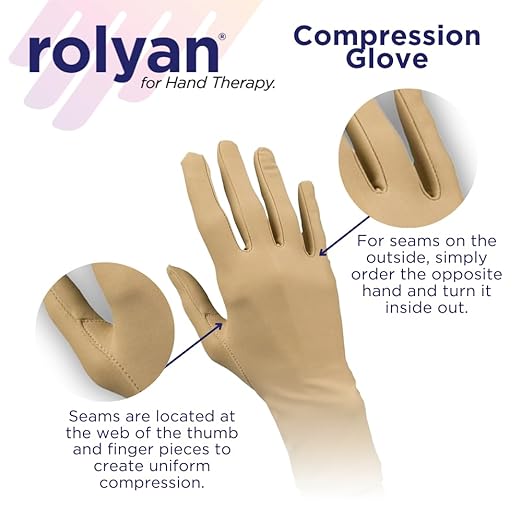 Rolyan Compression Glove, Compression Glove for Arthritis for Men & Women, Arthritis Compression Gloves for Carpal Tunnel, Compression Glove for Swelling, Right Hand, Large, Closed Finger