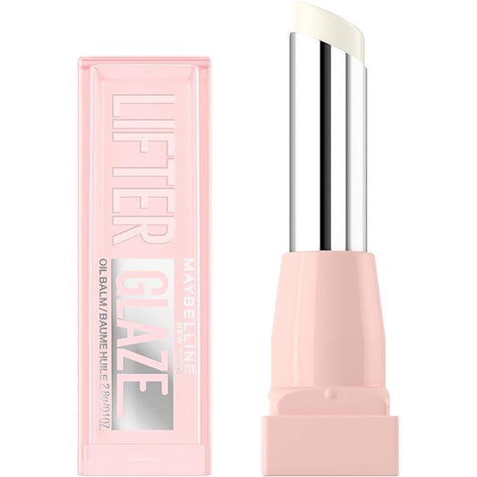 MAYBELLINE Lifter Glaze Oil Balm with Hyaluronic Acid and Hydrating Oil Blend, Lip Balm with 24HRs of Smooth, Moisturizing Shine, Clear Crave (Crystal Clear)