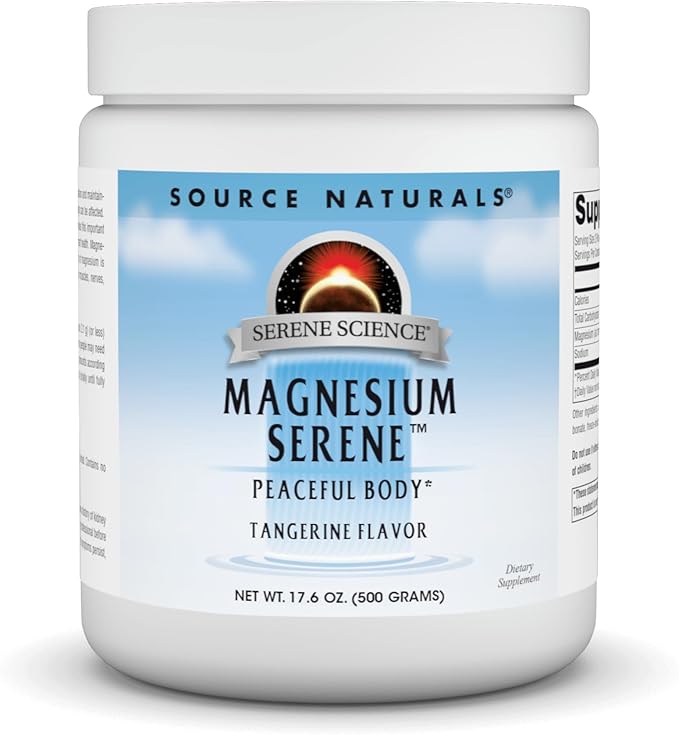 Source Naturals Serene Science Magnesium Serene, Peaceful Body*, Tangerine Flavored - 17.6 Ounce Powder