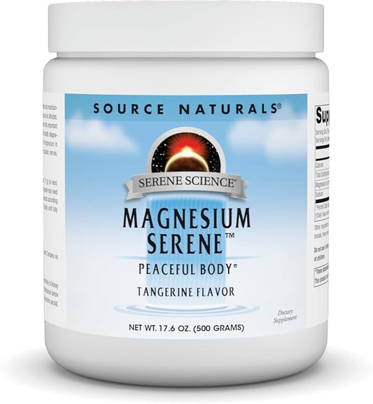 Source Naturals Serene Science Magnesium Serene, Peaceful Body*, Tangerine Flavored - 17.6 Ounce Powder