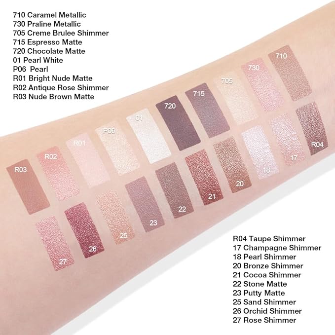 evpct Single Cream Eye Shadow Palette Pot Makeup for Older Women, Creme Brulee Shimmer Glitter Metallic Monochrome Cream to Powder Eyeshadow Palette Eye Brightener, High Pigment Waterproof Blendable