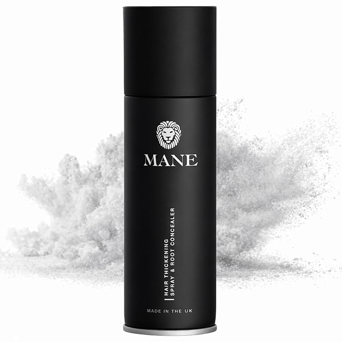 Mane Hair Thickening Spray & Root Touch Up, Instantly Thicker Hair for Men & Women, Fill in Hairlines and Hide Thinning and Fine Patches - Silver, 12 Colors (6.76 oz)