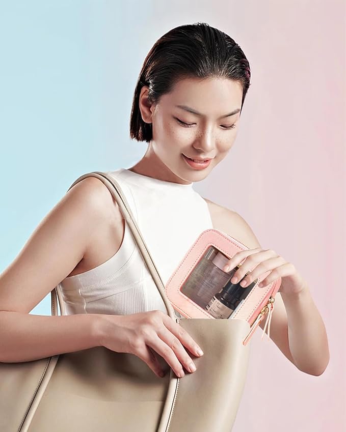 Travel Clear Makeup Bag Set, TSA Approved Cosmetic Bag Case with Zipper Portable Makeup Pouch Toiletry Bag Traveling Cosmetic Organizer Storage Bag Car Organizer Car Essentials