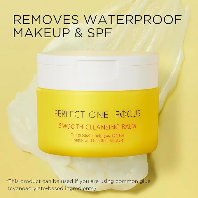 PERFECT ONE FOCUS Smooth Cleansing Balm Makeup Remover–Gentle Face Cleanser Makeup Cleansing Balm that Melts Away Makeup, Deep Pore Cleanser–Moisturizing Face Balm for All Skin Types, 2-Pack 75g x 2)